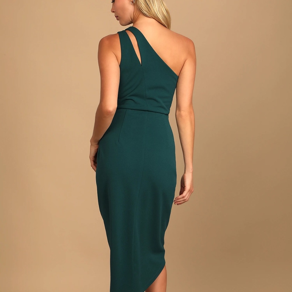 Lulu's One-Shoulder Teal Dress